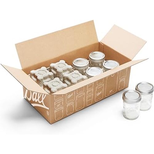 Ball 8 Glass Clear Jars | 16 oz. | Jars with Lids & Bands | Pint