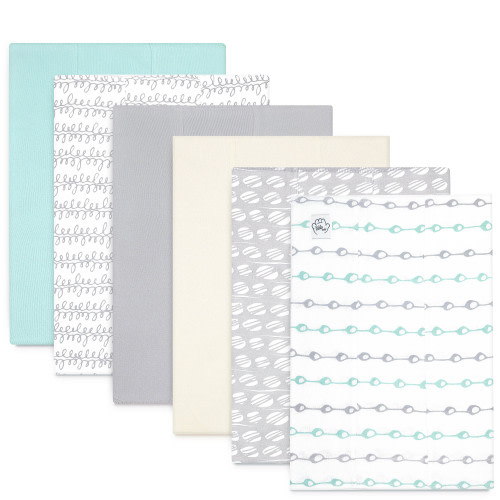 Baby Burp Cloths for Boys and Girls - 6 Pack Large 100% Cotton - Double Layered Extra Absorbent Burp Rags