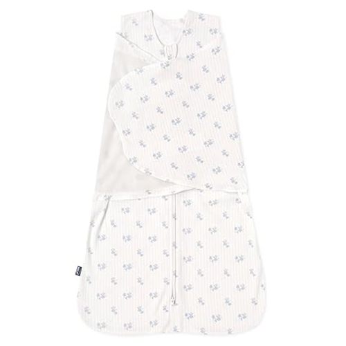 HALO 100% Cotton Sleepsack Swaddle, 3-Way Adjustable Wearable Blanket, TOG 1.5, Floral Vintage Stripe, Newborn, 0-3 Months