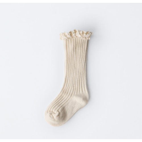 LACE TRIM KNEE-HIGH SOCKS - Ecru | ZARA United States