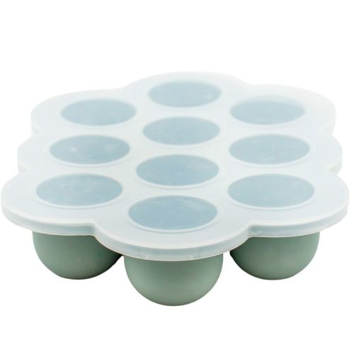 Weesprout Silicone Baby Food Freezer Tray With Clip-on Lid (matte Green, Ten 1.5 Ounce Sections)