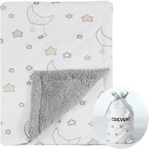CREVENT 30''X40'' Cute Cozy Fluffy Warm Baby Blanket for Girls Boys Infants Toddlers' Bedding/Crib/Cot/Stroller, Baby Shower Birthday Newborn's Gift - Good Night
