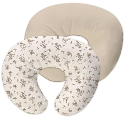 lethooly Nursing Pillow Cover,2-Pack Removable Cover for Breastfeeding Pillows,Ultra-Soft Baby Nursing Pillow, Fits Newborn Feeding Pillow 22.5in*18in Polyester(Rosebuds and Vines)…