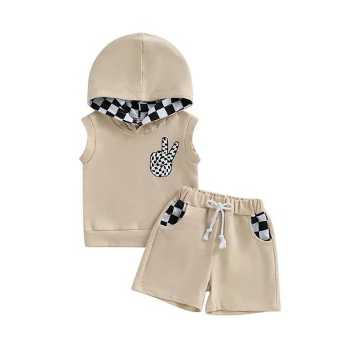 Peace & Checkers Hooded Set – The Ollie Bee