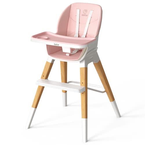 GAIVE 8 in 1 Highchair, Convertible Wooden Baby High Chair with Tray, Adjustable High Chair for Babies and Toddlers, Easy to Clean, Grow with Family|Booster|Learning Table|High Stool