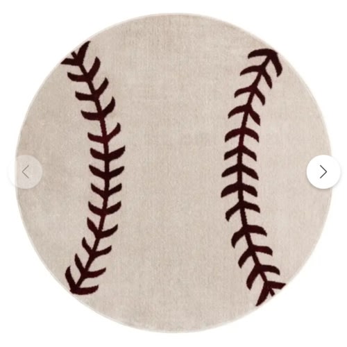 Ivory 5' 3 x 5' 3 Sports Washable Round Rug | Rugs.com