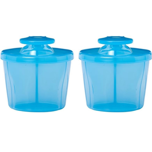 Dr. Brown's Baby Formula Dispenser with Snap-On Lid for On-the-Go Feedings,Milk Powder Dispenser for Traveling with Infant,Blue (Pack of 2)