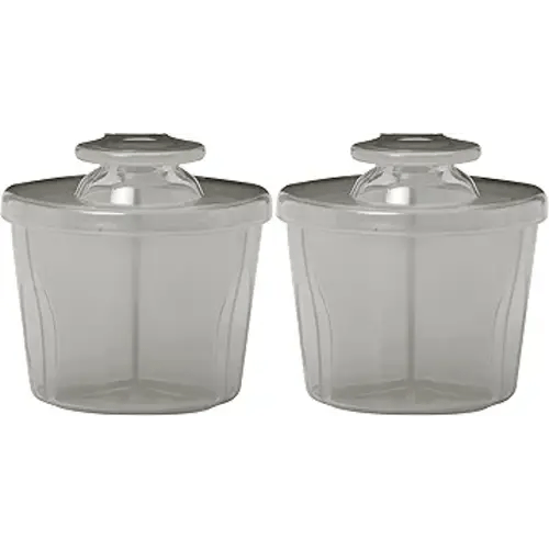 Dr. Brown's Baby Formula Dispenser with Snap-On Lid for On-The-Go Feedings, Milk Powder Dispenser for Traveling with Infant, Gray (Pack of 2)