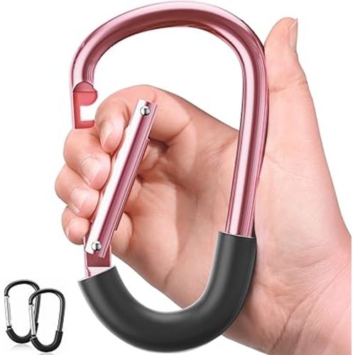 SURDOCA Stroller Hooks, 2Pcs Large Stroller Hooks for Bags, Universal Stroller Clips and Hooks, Mommy Hook for Stroller Heavy Duty, Stroller Accessories for Mom