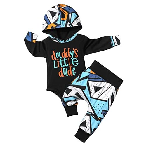 Fommy Newborn Baby Boy Clothes Plaid Letter Print Long Sleeve Hoodies + Long Pants 2PCS Fall Winter Outfits Set