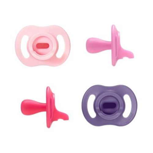 Tommee Tippee Ultra-Light Stay Put Silicone Pacifier 18-36 Months - Pink & Purple - 4pk