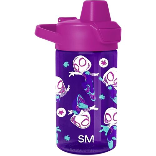 Simple Modern Marvel Kids Tritan Plastic Summit Water Bottle | 12 oz BPA-Free Cup with Covered Leak Proof Straw Lid for Girls, Toddlers | Spider Gwen