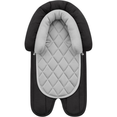 Pro Goleem Car Seat Head Support Infant, Soft Infant Car Seat Insert, 2 in 1 Carseat Head Support for Newborn, Perfect for Car Seat, Stroller, Swing, Bouncer, Gray and Black