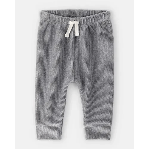 Baby Boy Ribbed Velour Pant - Dark Grey | Carter's