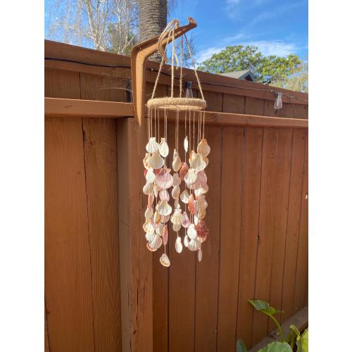 No.101 Seashell Wind Chime Pink and Orange Zig Zag Cascade