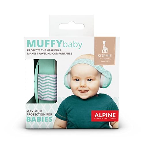 Alpine Muffy Baby Ear Protection for Babies and Toddlers up to 36 Months - CE & ANSI Certified - Comfortable Baby Headphones Against Hearing Damage & Improves Sleep - Official Sophie La Girafe Edition