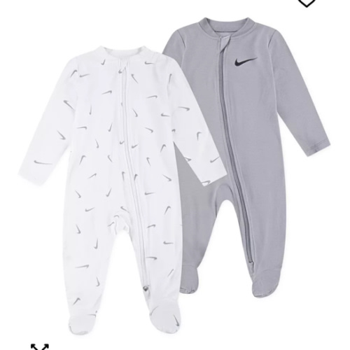 Baby Essentials Viscose Long-Sleeve Footed Coveralls, 2 Pack