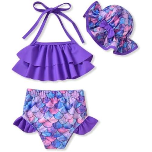 Aalizzwell Toddler Baby Girls Swimsuit with Hat