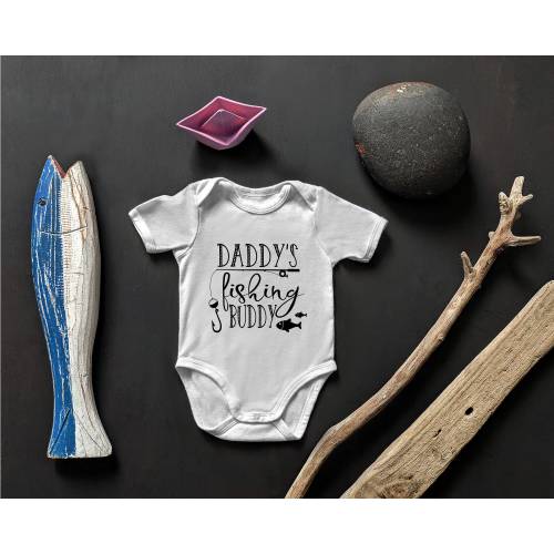 Daddy&#39;s Fishing Buddy Baby  -  Father&#39;s Day  - Funny Baby  - Gift For Baby - Fishing