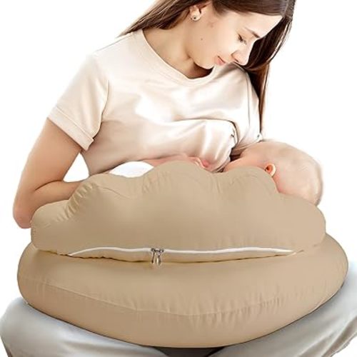 PILLANI Nursing Pillow, Breastfeeding Pillows for Enhanced Safety & Comfort for Mom & Baby, Removable Cotton Cover, Adjustable Waist Strap, Breastfeeding Essentials, Baby Registry Search