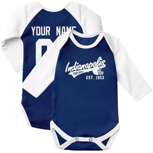 KREDE Baby Clothes Long Sleeves for Baby Boy and Girl Bodysuit Custom Name and Number Gifts