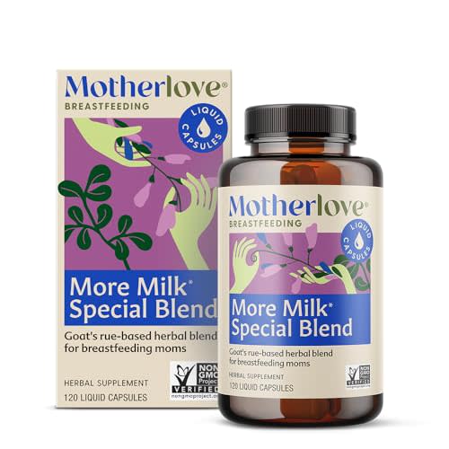 Motherlove More Milk Special Blend (120 Capsule Value Size) Herbal Lactation Supplement w/Goat’s Rue to Build Breast Tissue & Support Breast Milk Supply—Non-GMO, Organic Herbs, Vegan, Soy-Free