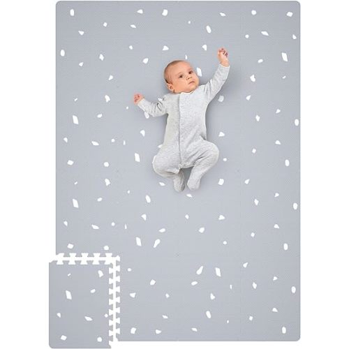 Stylish Baby Play Mat - Soft, Easy to Clean 5.6 x 4 ft. Floor Mat Creates A Safe Play Area for Your Baby Boy or Girl - The Perfect Modern Foam Playmat Fits Nicely with Your Kids Playroom Or Home Decor
