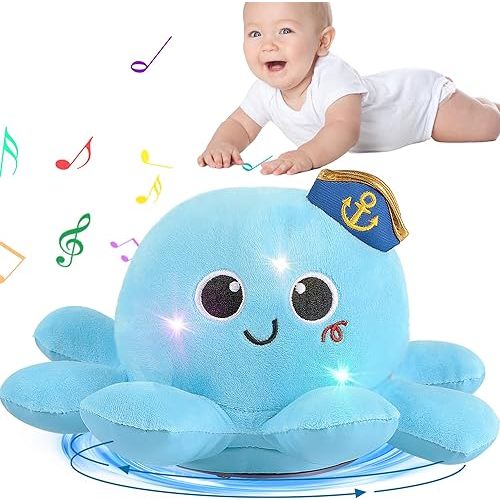 Baby Octopus Crawling Toy - Octopus Toy with Light, Music, Voice Control, and Clap Hands Awake for 2+ Year Old Boys and Girls Crawling & Rotating Octopus Baby Toy