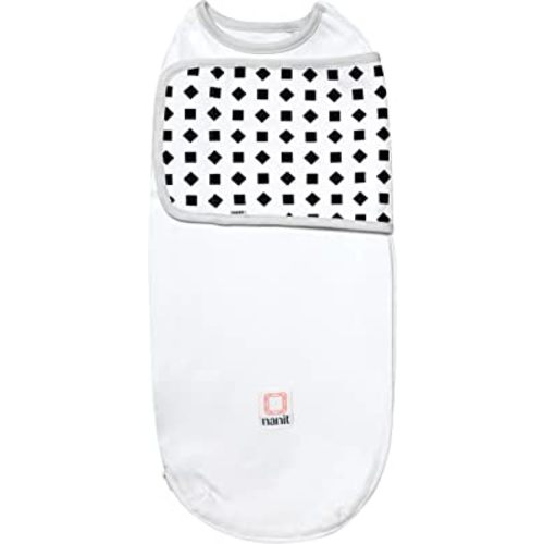 Nanit Breathing Wear Swaddle – Works Pro Monitor to Track Breathing Motion Sensor-Free for Baby Safety, Real-Time Alerts, 100% Cotton, Size Small, 0-3 Month, White