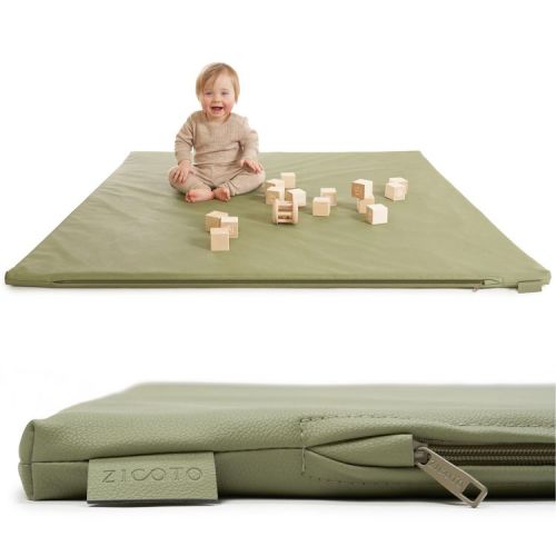 Stylish Padded Baby Play Mat - Extra Thick & Soft Vegan Leather Floor Mat for Safe Play - Beautiful Design Fits Any Playroom for Boys or Girls
