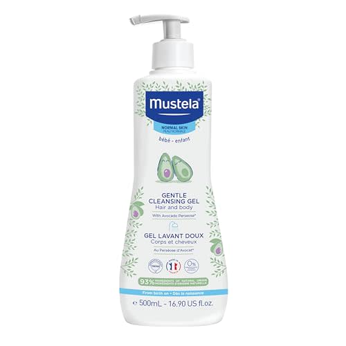 Mustela Baby Gentle Cleansing Gel - Baby Hair & Body Wash - with Natural Avocado fortified with Vitamin B5 - Biodegradable Formula & Tear-Free - 1 or 2-Pack - Various Sizes