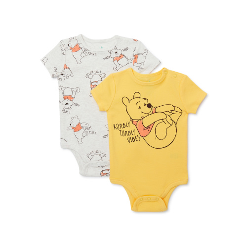 Winnie the Pooh Bodysuits, 2-Pack, Sizes 0-3M - 24M