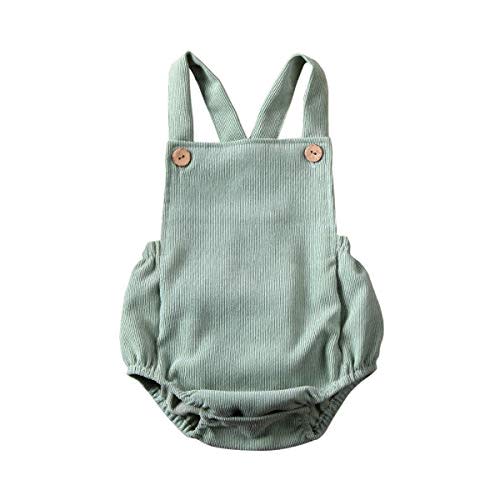 Suissewind Unisex Baby Boy Girl Romper Cotton Bodysuits Sleeveless Backless Overalls Outfits 1Pcs Buttons Fall Clothes