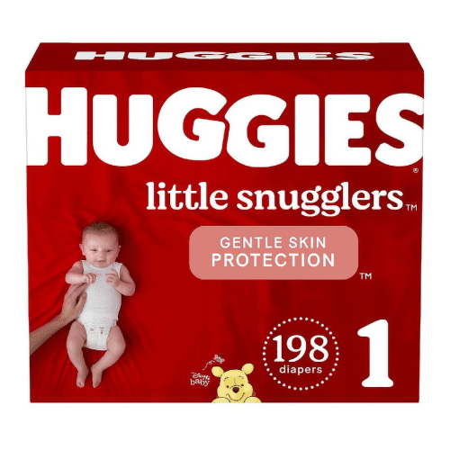 Baby Diapers Size 1, 198 Ct, Huggies Little Snugglers Newborn Diapers