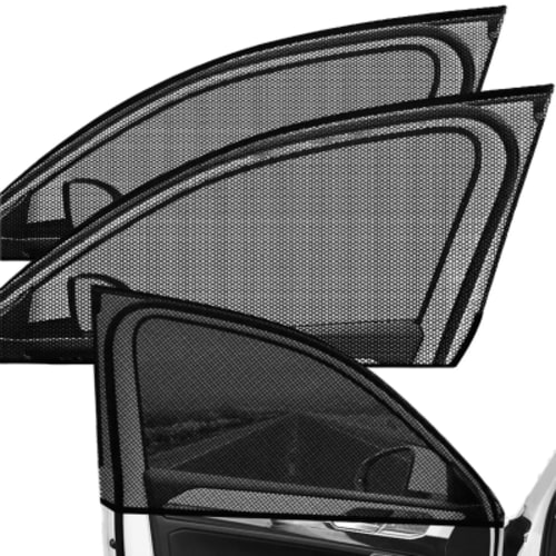 Car Front Side Window Shade,2 Pack Super Stretchy Mesh Car Window Screen Sun Shade Mosquito Net Curtains Cover for 95% Cars SUVs Camping