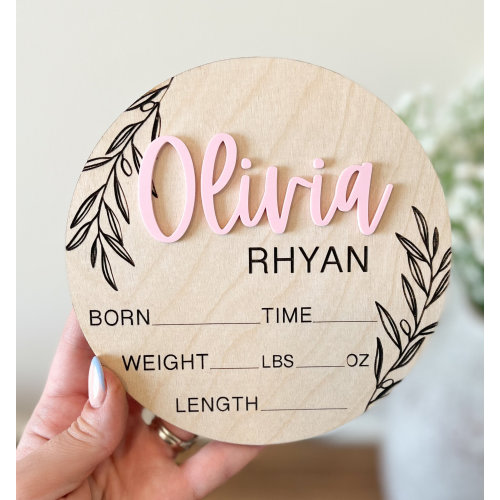 Birth Announcement Sign | Personalized | Stats Sign | Nursery | Baby Announcement Sign | Newborn Stats | Engraved Baby Sign | Baby Name Sign