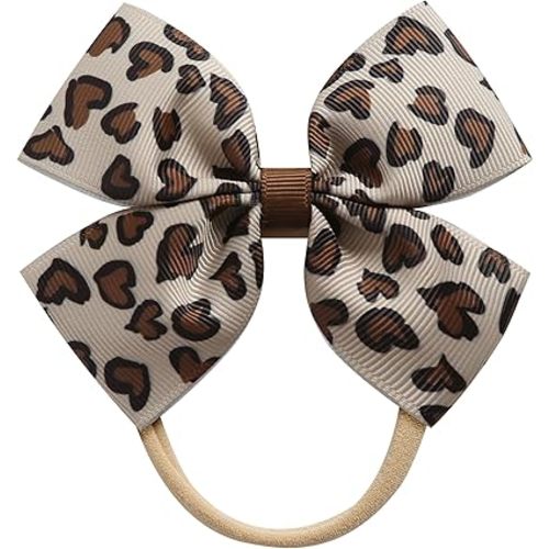 Fancheer Baby Girls Leopard Cheetah Print Bow Headband Infant Toddler Birthday Party Dress Up Hair Accessories
