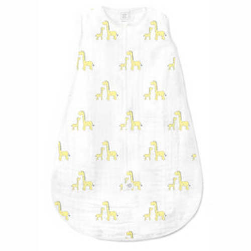 Muslin Non-Weighted zzZipMe Sack  - Mama and Baby Giraffe, Yellow
