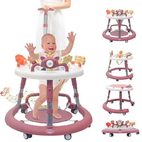 Baby Walkers, Baby Walker with Wheels,Baby Walker Baby Jumper Activity Center, Adjustable Baby Walkers and Activity Center Bouncer Combo for Boys and Girls for 6-18 Months