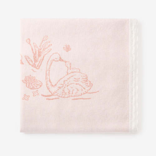 Swan Knit Blanket PINK / 30X40