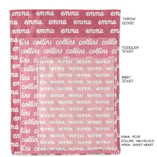 Perfectly Pink Personalized Color Blanket