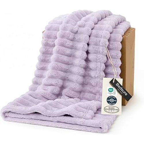 Bedsure Soft Throw Blanket for Couch Decor Gifts Lavender Fog 50"x60"