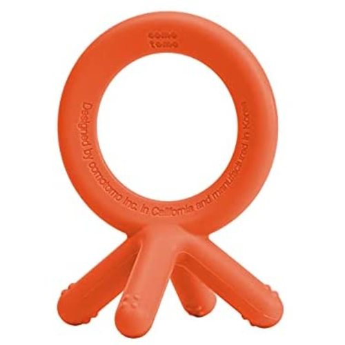 Comotomo Silicone Baby Teether, Orange