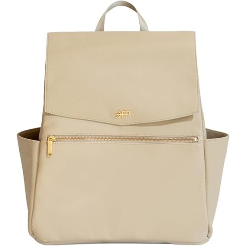 Freshly Picked Classic II Diaper Bag Backpack, Wipeable Vegan Leather With Changing Pad, Convertible (Birch V2)