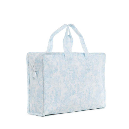 Overnight Tote Bunny Toile Blue