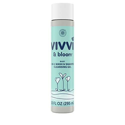 VIVVI & BLOOM Gentle 2-in-1 Baby Wash & Shampoo Cleansing Gel, Leaves Sensitive Skin Feeling Healthy & Moisturized, Tear-Free, Formulated Without sulfates, paraben, and Dyes, 10 fl. Oz