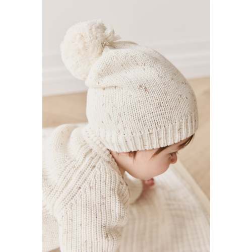 Ethan Beanie - Oatmeal Hay Fleck