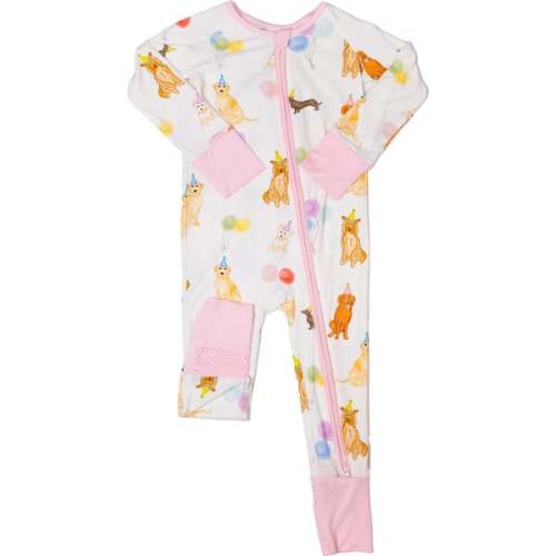 Party Dogs Sleep Romper, Pink - The Uptown Baby | Maisonette