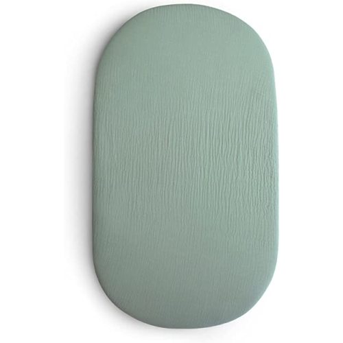 mushie Extra Soft Bassinet Muslin Crib Sheet | 30" x 16" (Roman Green)