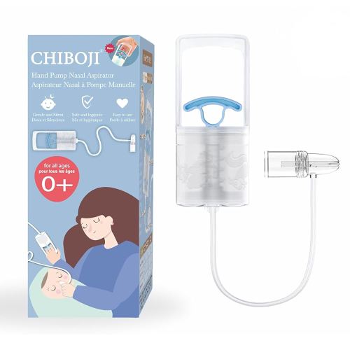 Chiboji Baby Nasal Aspirator – Powerful Hand Pump Nose Sucker | Booger Sucker with Rounded Non-Invasive Nozzle | Quiet and Strong Suction Nose Cleaner for Infants and Toddlers, Made in Taiwan